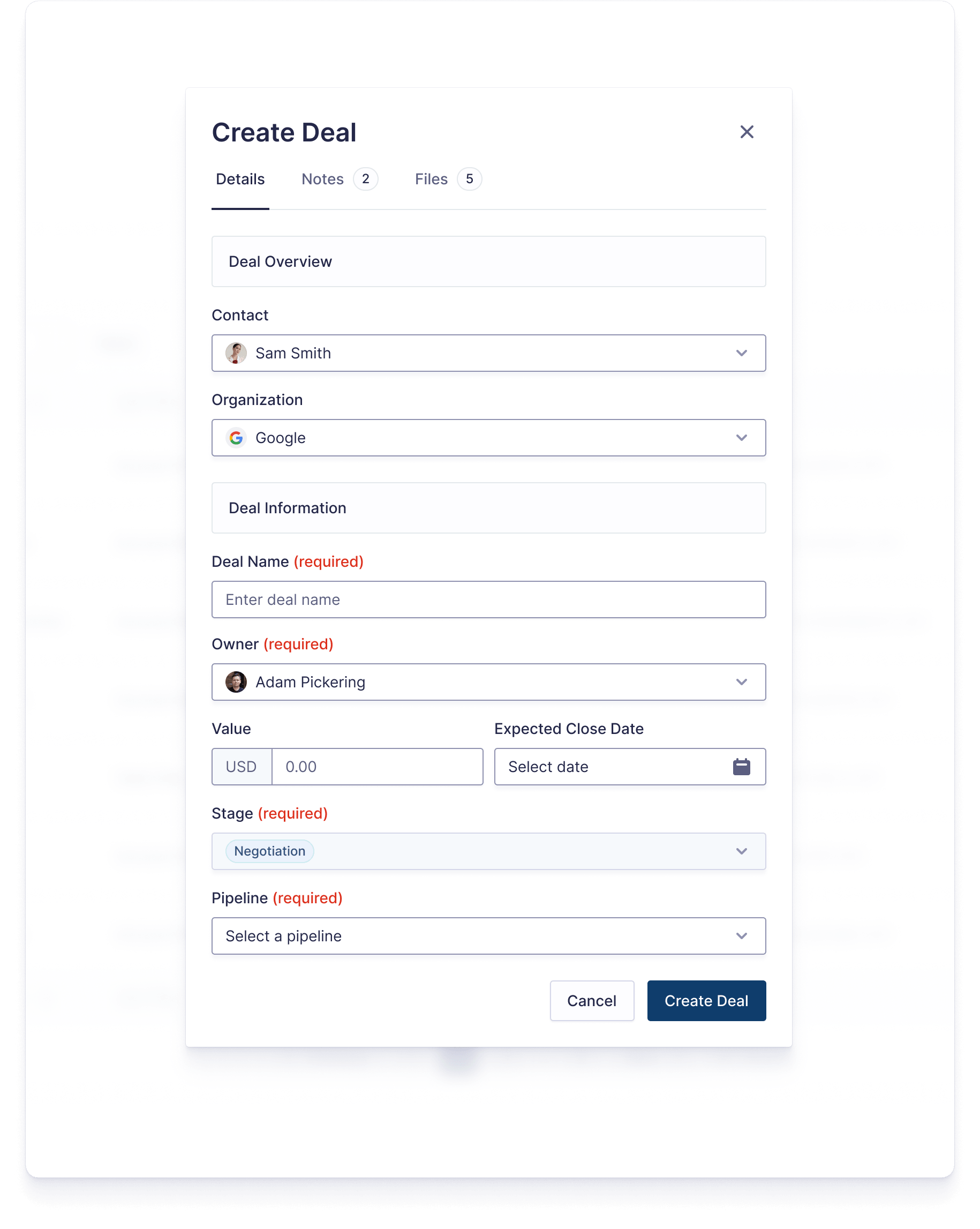 Gravity CRM workflow view